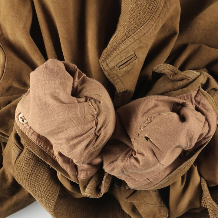 GALLOTTI UNICUIR suede leather blouson, Balster jacket, men's size L, vintage Genuine Leather Suede Leather beige type brown Vintage Second Hand