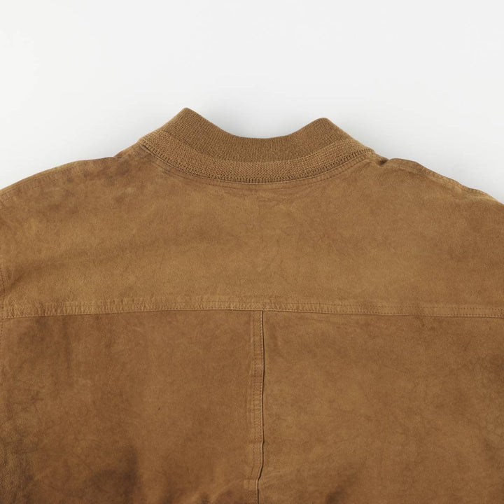 GALLOTTI UNICUIR suede leather blouson, Balster jacket, men's size L, vintage Genuine Leather Suede Leather beige type brown Vintage Second Hand