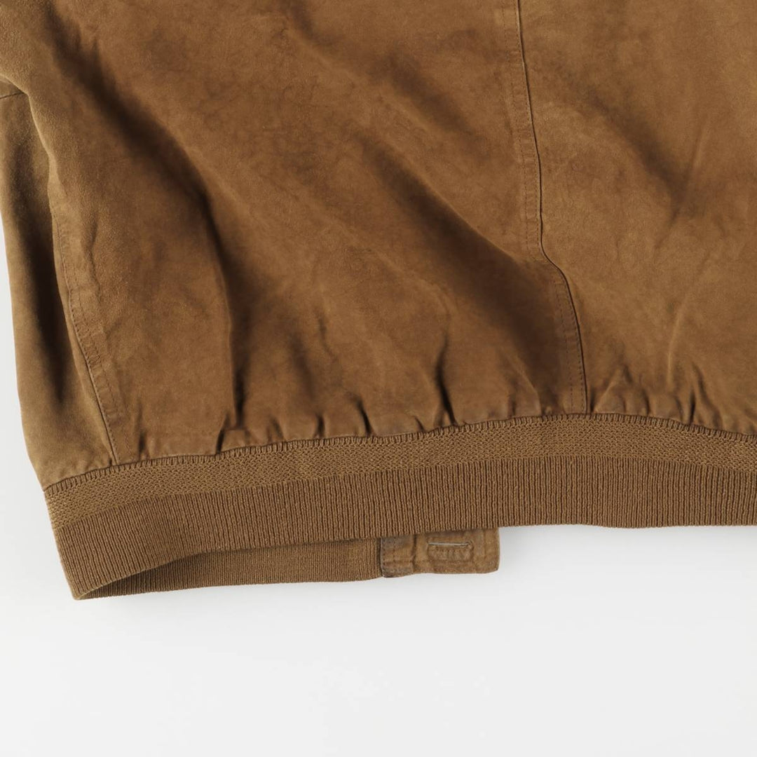 GALLOTTI UNICUIR suede leather blouson, Balster jacket, men's size L, vintage Genuine Leather Suede Leather beige type brown Vintage Second Hand