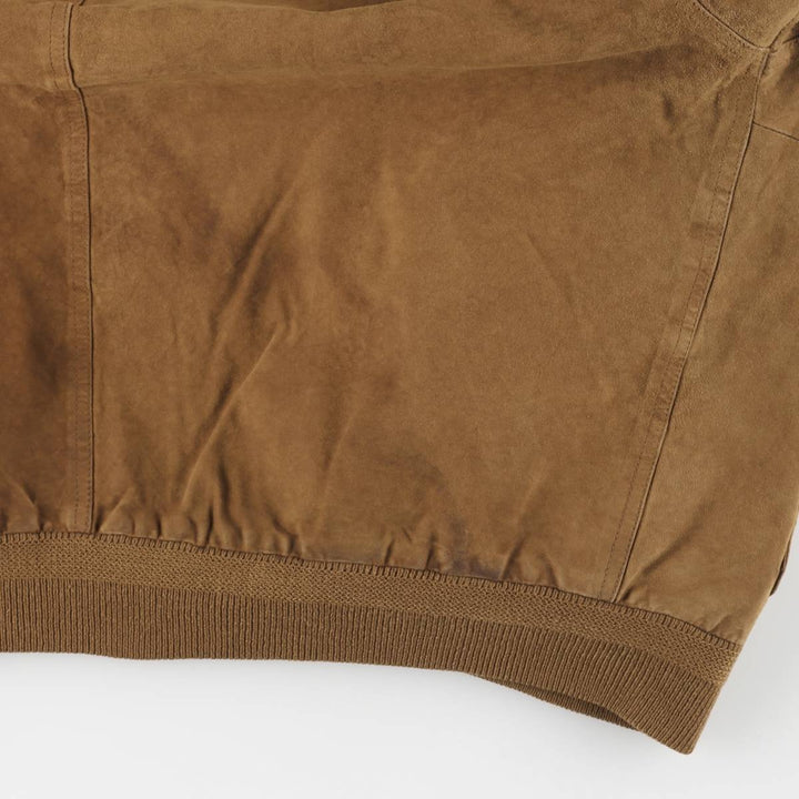 GALLOTTI UNICUIR suede leather blouson, Balster jacket, men's size L, vintage Genuine Leather Suede Leather beige type brown Vintage Second Hand