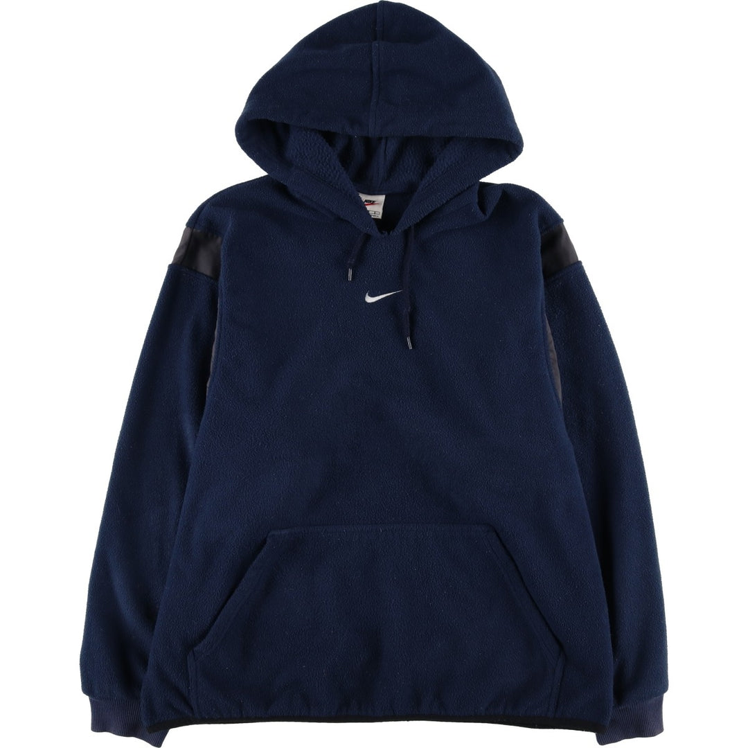 90'S Vintage Nike Fleece Pullover Hoodie, Men's Size L polyester navy blue type Vintage Second Hand