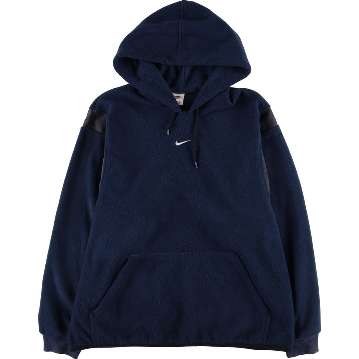 90'S Vintage Nike Fleece Pullover Hoodie, Men's Size L polyester navy blue type Vintage Second Hand