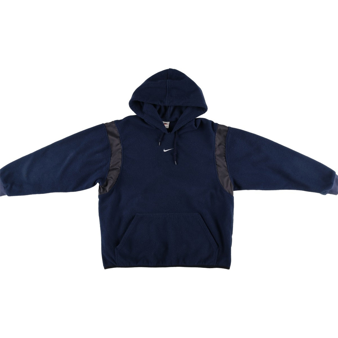 90'S Vintage Nike Fleece Pullover Hoodie, Men's Size L polyester navy blue type Vintage Second Hand