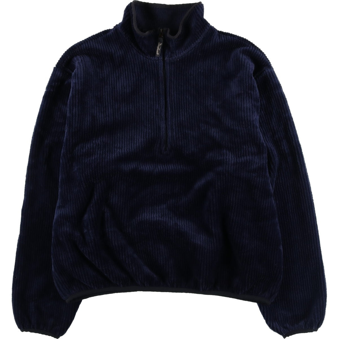 90s-00'S WOOLRICH Half-Zip Fleece Pullover, Made in USA, Men's XL polyester navy blue type Vintage Second Hand