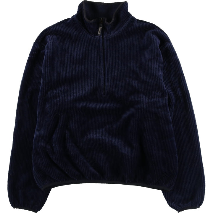 90s-00'S WOOLRICH Half-Zip Fleece Pullover, Made in USA, Men's XL polyester navy blue type Vintage Second Hand