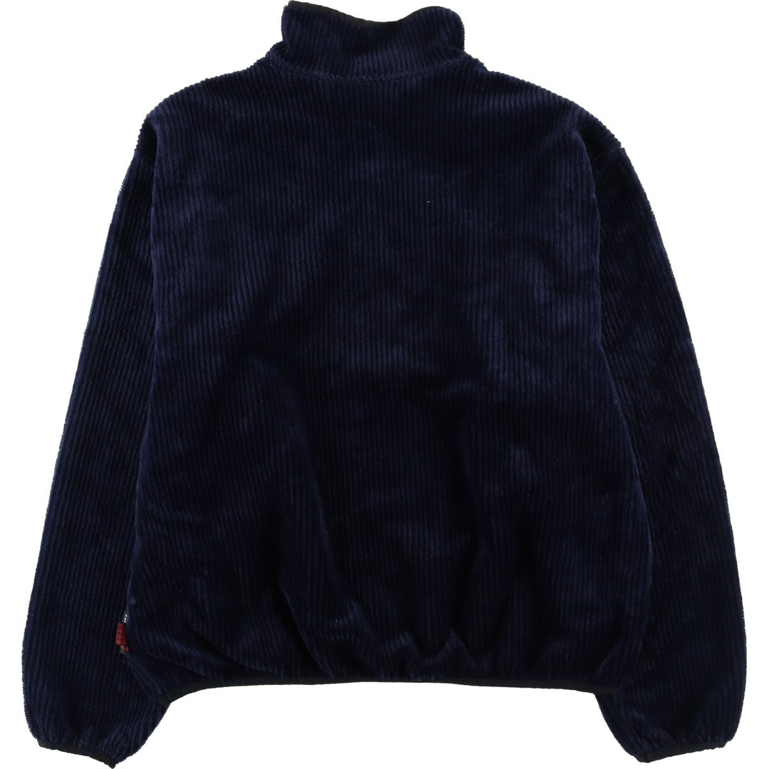 90s-00'S WOOLRICH Half-Zip Fleece Pullover, Made in USA, Men's XL polyester navy blue type Vintage Second Hand