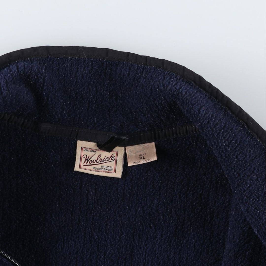 90s-00'S WOOLRICH Half-Zip Fleece Pullover, Made in USA, Men's XL polyester navy blue type Vintage Second Hand