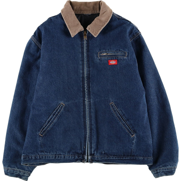 2000'S Dickies padded denim work jacket, men's size XL unclear blue type Vintage Second Hand