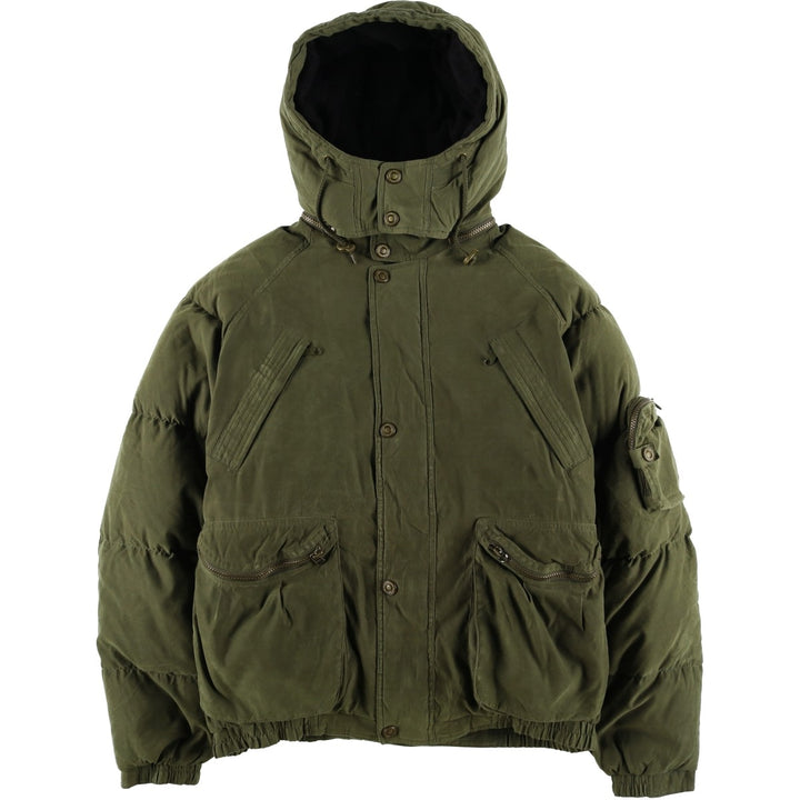 90s-00'S WOOLRICH Goose Down Parka, Men's XL polyester Khaki type Vintage Second Hand