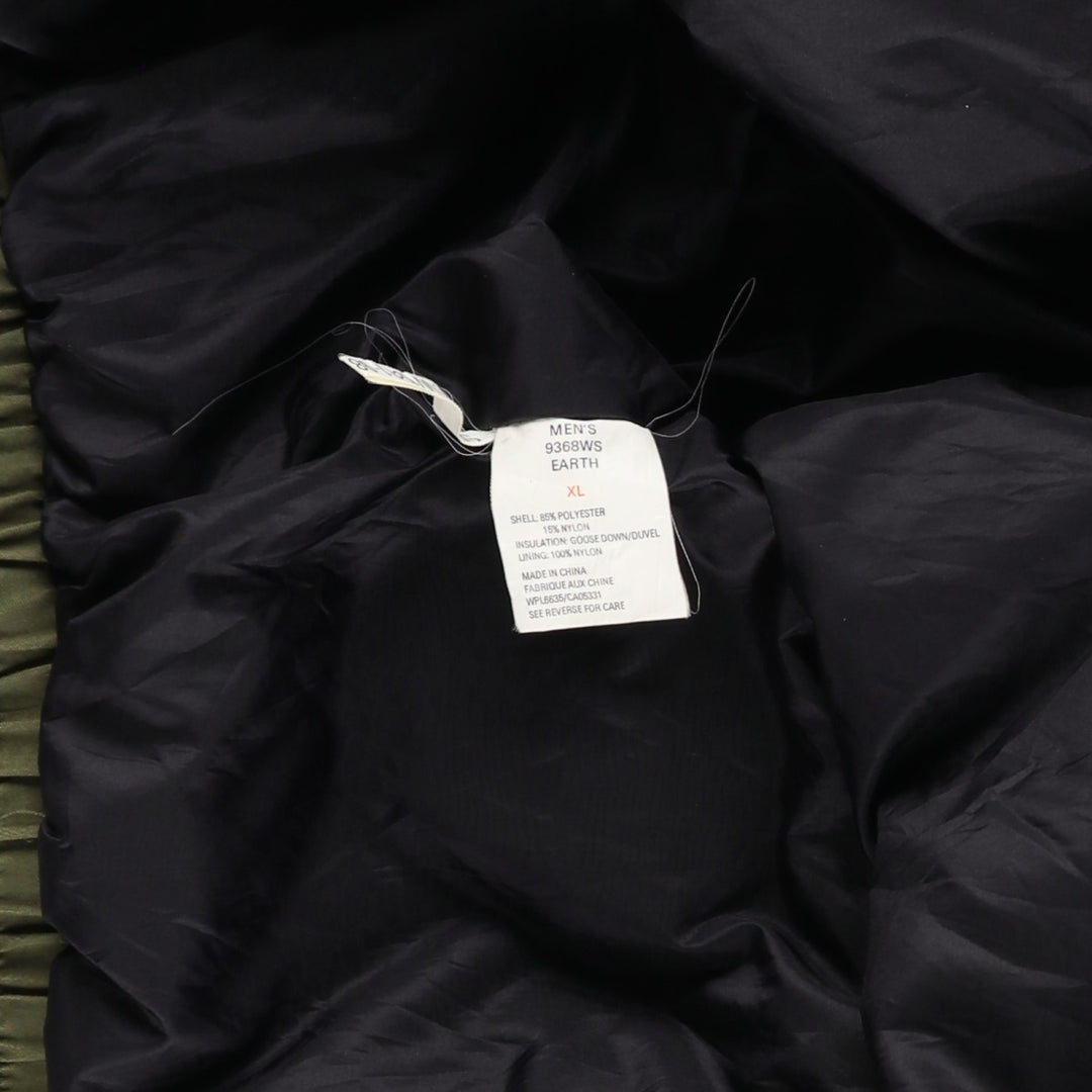 90s-00'S WOOLRICH Goose Down Parka, Men's XL polyester Khaki type Vintage Second Hand