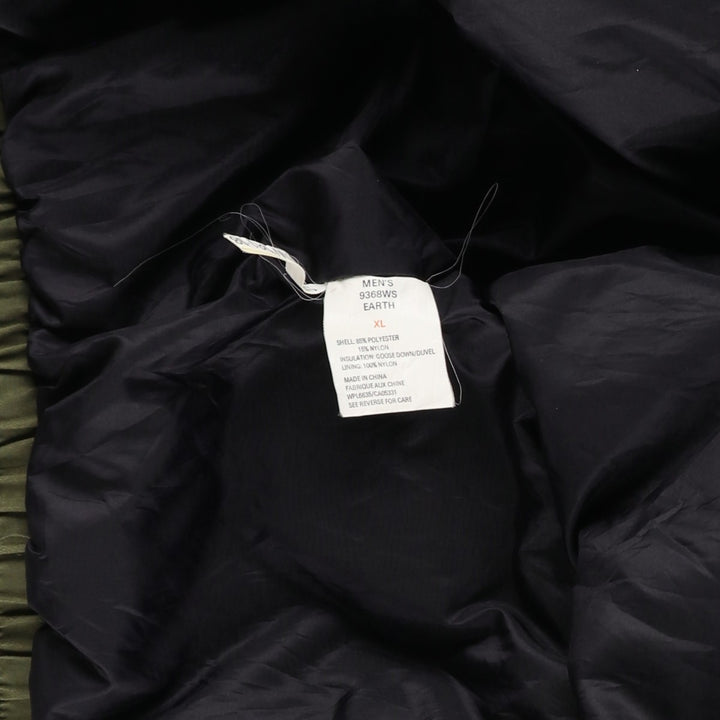90s-00'S WOOLRICH Goose Down Parka, Men's XL polyester Khaki type Vintage Second Hand