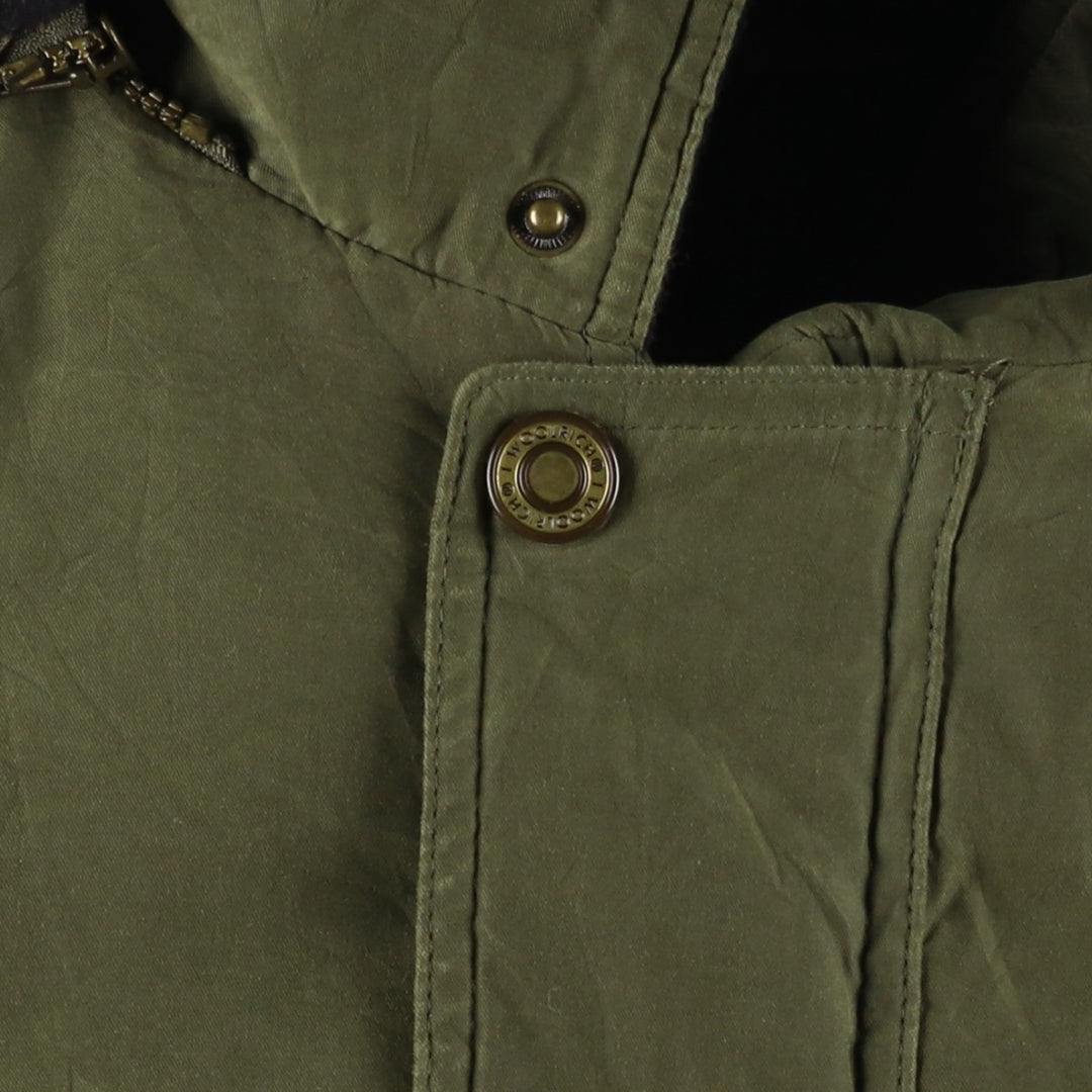 90s-00'S WOOLRICH Goose Down Parka, Men's XL polyester Khaki type Vintage Second Hand