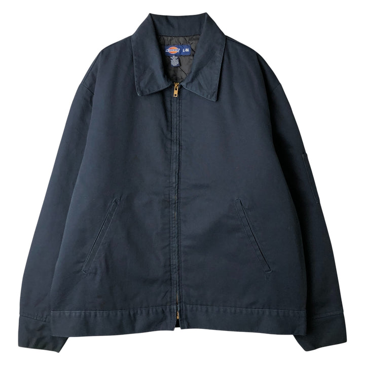 Dickies padded work jacket, men's size L polyester black type Vintage Second Hand