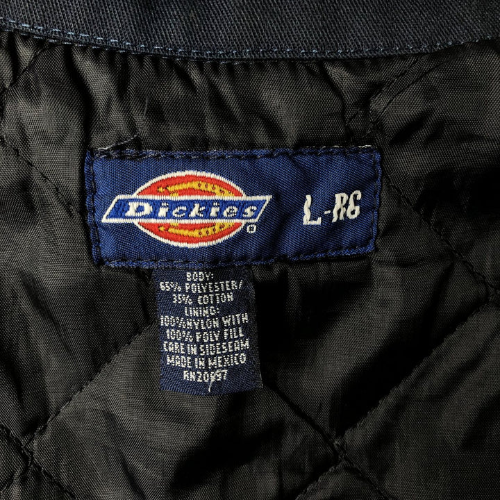 Dickies padded work jacket, men's size L polyester black type Vintage Second Hand