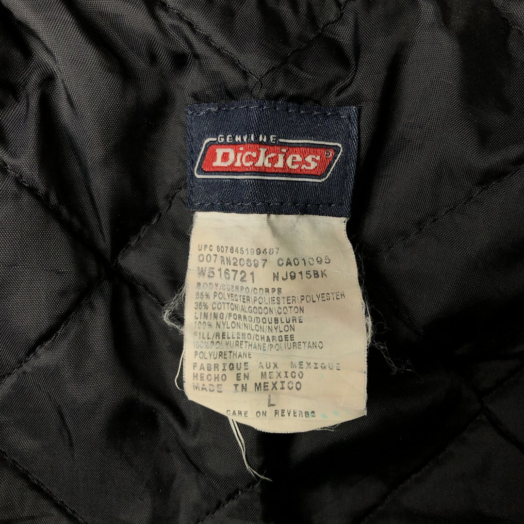 Dickies padded work jacket, men's size L polyester black type Vintage Second Hand