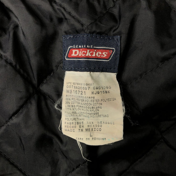 Dickies padded work jacket, men's size L polyester black type Vintage Second Hand