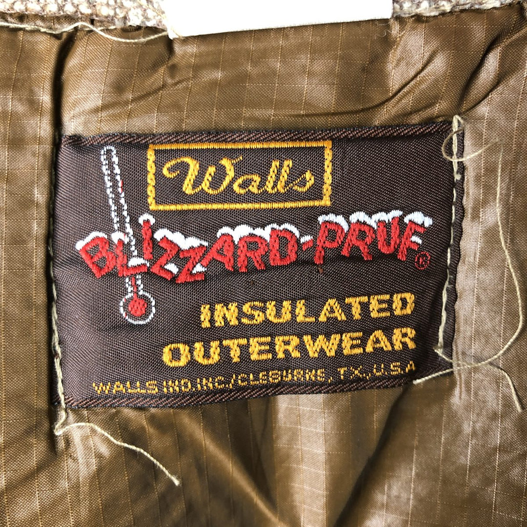 Vintage 70s-80'S Walls Blizzard-Pruf padded vest, size L, men's unclear brown type Vintage Second Hand