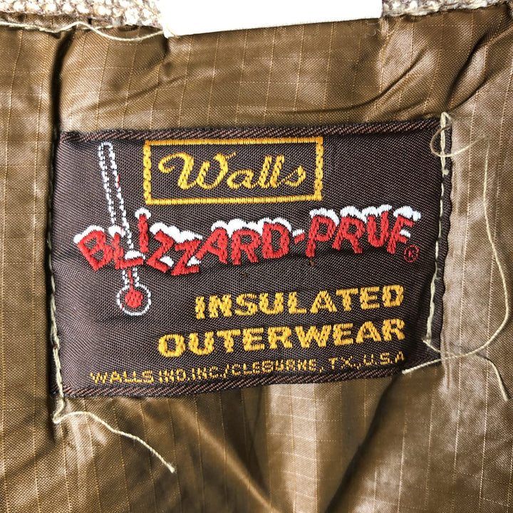 Vintage 70s-80'S Walls Blizzard-Pruf padded vest, size L, men's unclear brown type Vintage Second Hand
