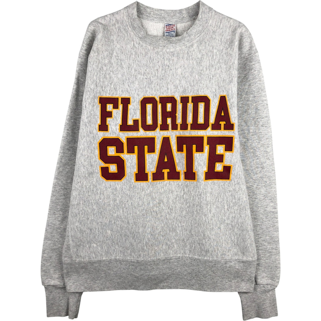 Vintage 90'S SOFFE SUPER SWEATS college sweatshirt, made in the USA, size L, men's cotton gray type Vintage Second Hand
