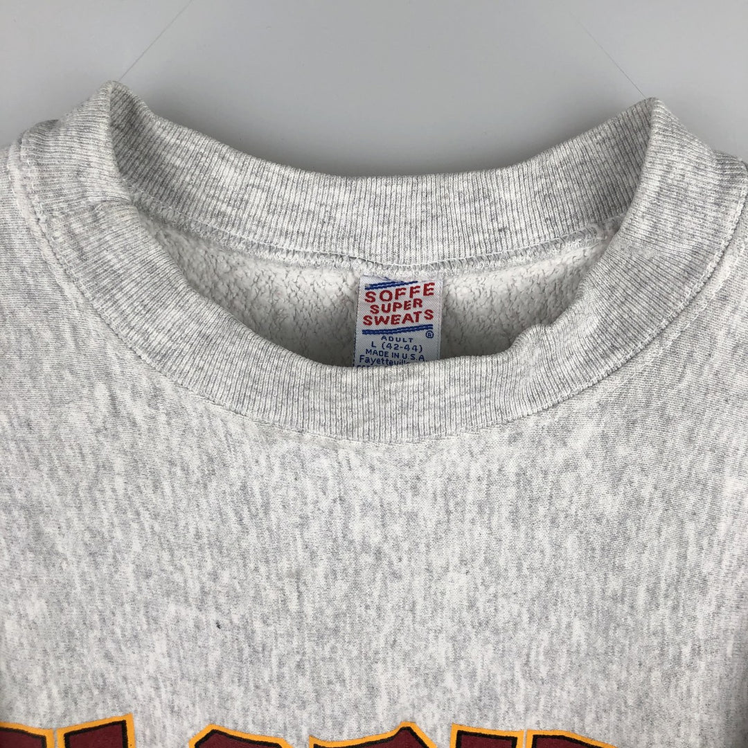 Vintage 90'S SOFFE SUPER SWEATS college sweatshirt, made in the USA, size L, men's cotton gray type Vintage Second Hand
