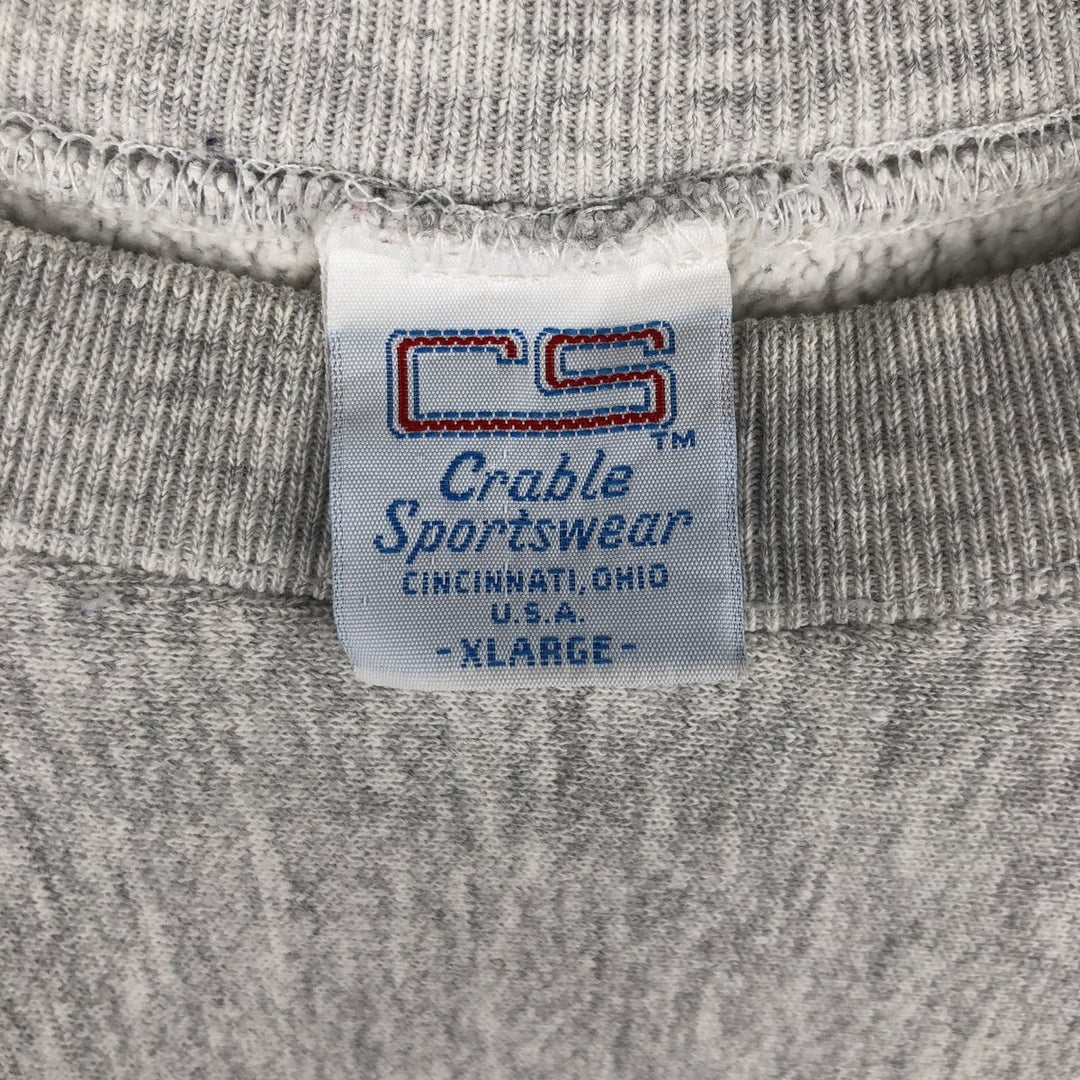 Vintage 90'S CS college sweatshirt, made in the USA, men's size XL unclear gray type Vintage Second Hand
