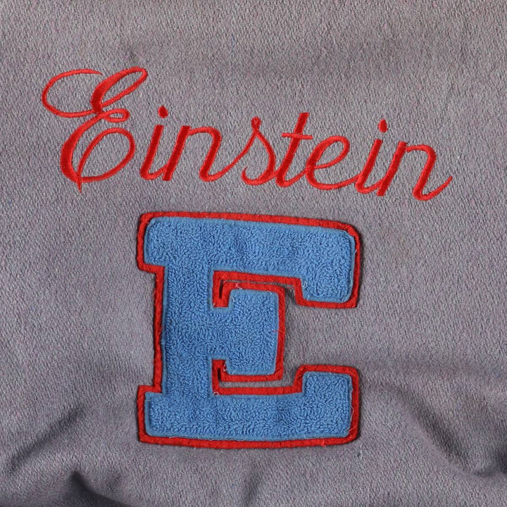 Vintage 70s-80'S Fordham Padded Varsity Jacket with Leather Sleeves and Wool Buttons, Men's Size L Genuine leather (sleeves) gray type Vintage Second Hand