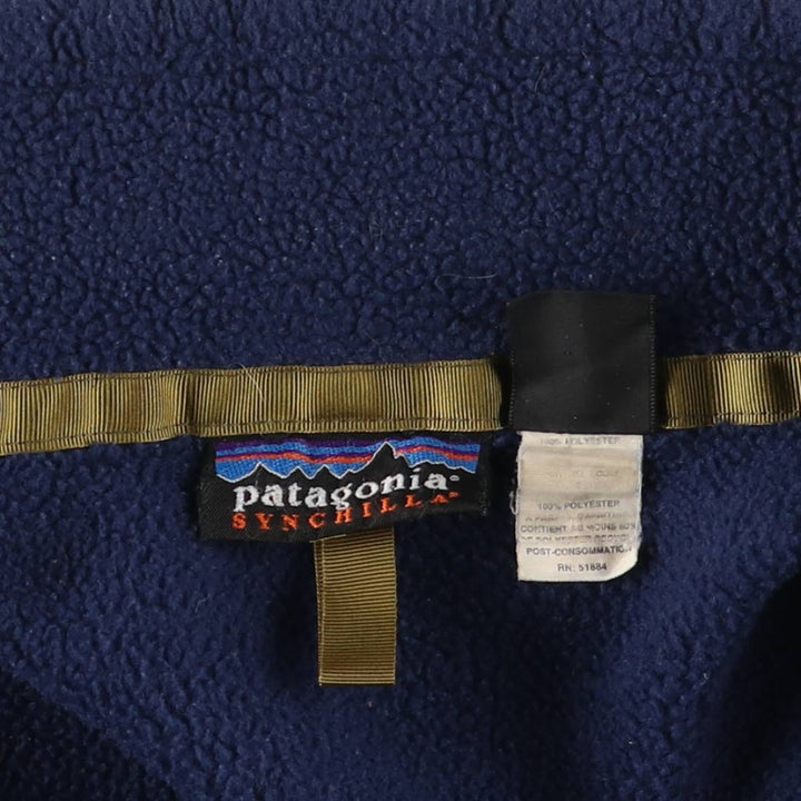 Patagonia Synchilla Fleece Jacket, Made in USA, Men's Size L polyester blue type Vintage Second Hand