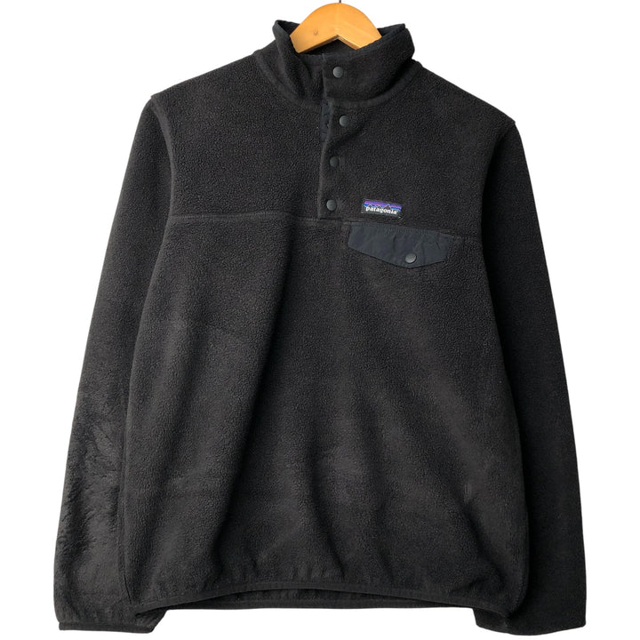 Patagonia Synchilla Snap-T 25455FA18 Half-Snap Fleece Pullover, Men's Size Small polyester black type Vintage Second Hand