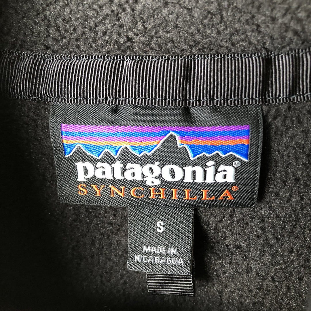 Patagonia Synchilla Snap-T 25455FA18 Half-Snap Fleece Pullover, Men's Size Small polyester black type Vintage Second Hand