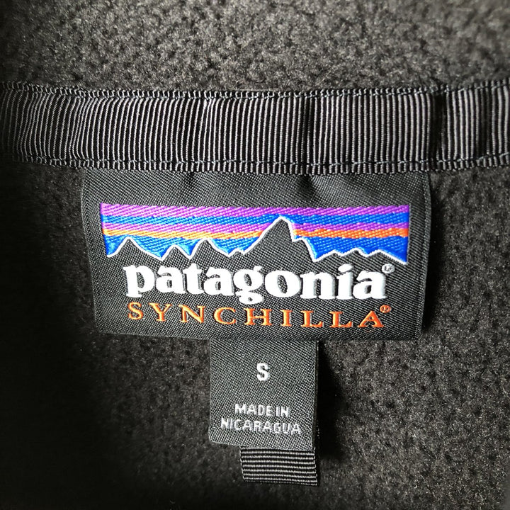 Patagonia Synchilla Snap-T 25455FA18 Half-Snap Fleece Pullover, Men's Size Small polyester black type Vintage Second Hand