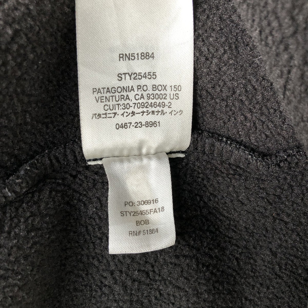 Patagonia Synchilla Snap-T 25455FA18 Half-Snap Fleece Pullover, Men's Size Small polyester black type Vintage Second Hand