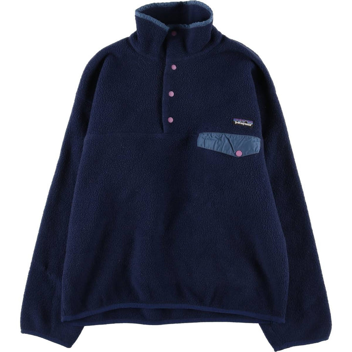 2000'S Patagonia Synchilla Snap-T (25450FA00) - Half-Snap Fleece Pullover, Men's Size Medium unclear blue type Vintage Second Hand