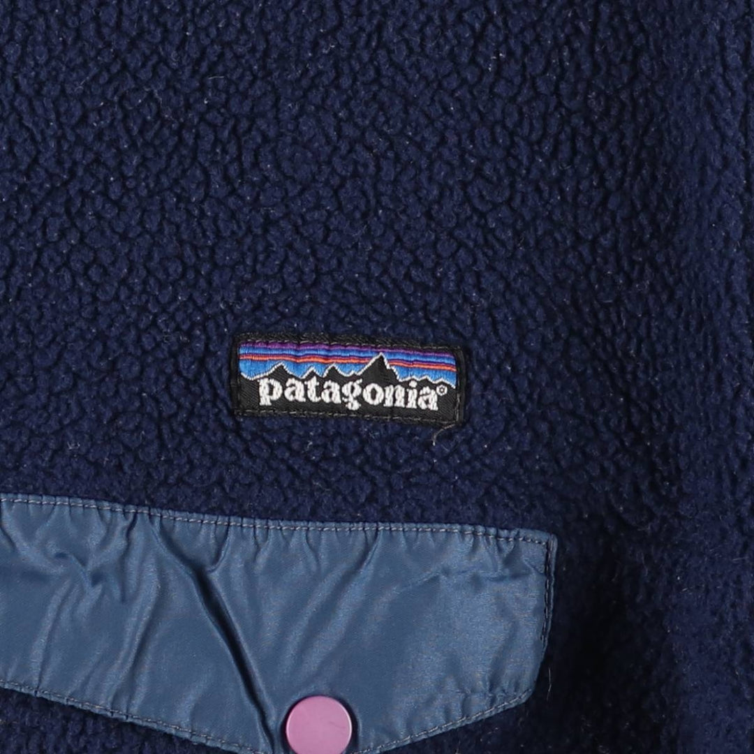 2000'S Patagonia Synchilla Snap-T (25450FA00) - Half-Snap Fleece Pullover, Men's Size Medium unclear blue type Vintage Second Hand