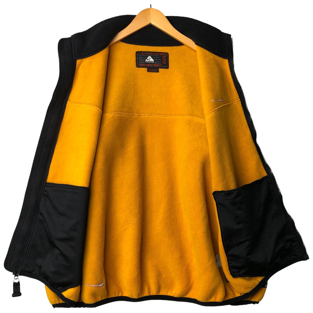 90s-00'S Nike ACG THERMAL LAYER 2 Fleece Jacket, Men's Size L polyester yellow type Vintage Second Hand