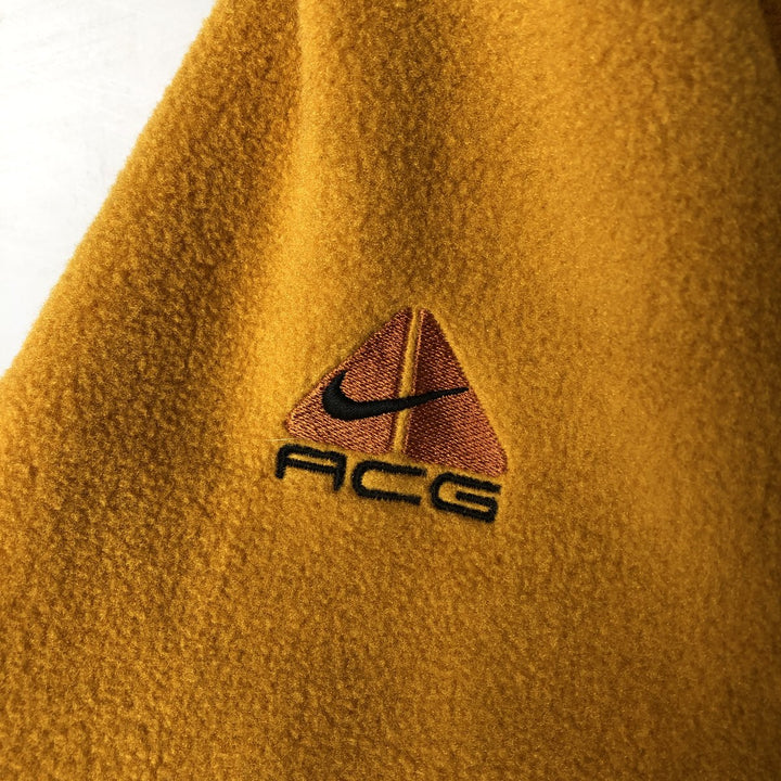 90s-00'S Nike ACG THERMAL LAYER 2 Fleece Jacket, Men's Size L polyester yellow type Vintage Second Hand