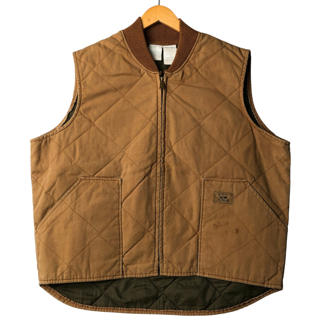 Duxbak Padded Duck Vest, Men's XL cotton beige type brown Vintage Second Hand