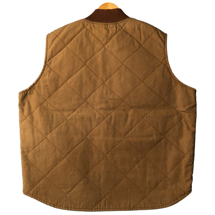 Duxbak Padded Duck Vest, Men's XL cotton beige type brown Vintage Second Hand