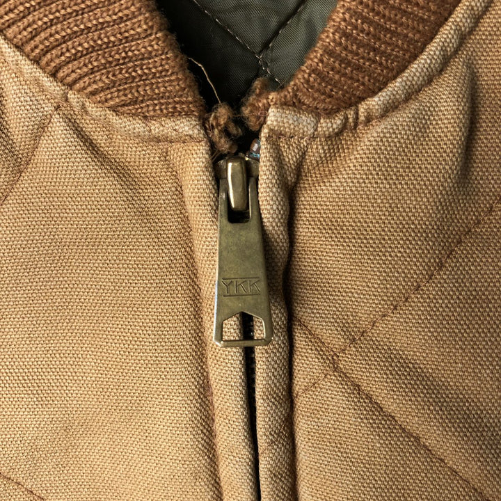 Duxbak Padded Duck Vest, Men's XL cotton beige type brown Vintage Second Hand