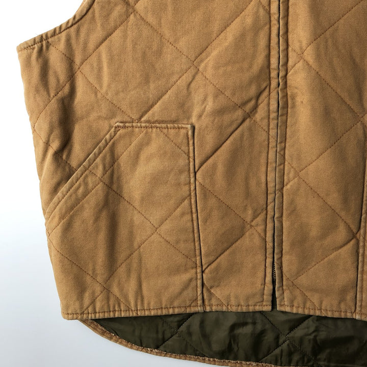 Duxbak Padded Duck Vest, Men's XL cotton beige type brown Vintage Second Hand