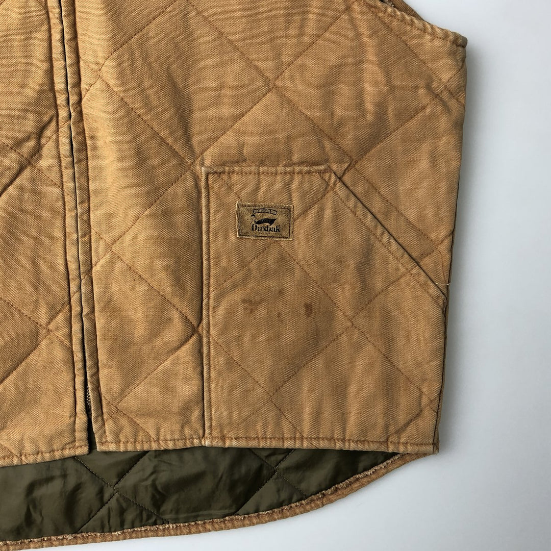 Duxbak Padded Duck Vest, Men's XL cotton beige type brown Vintage Second Hand