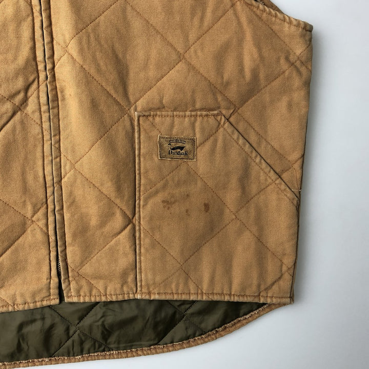 Duxbak Padded Duck Vest, Men's XL cotton beige type brown Vintage Second Hand