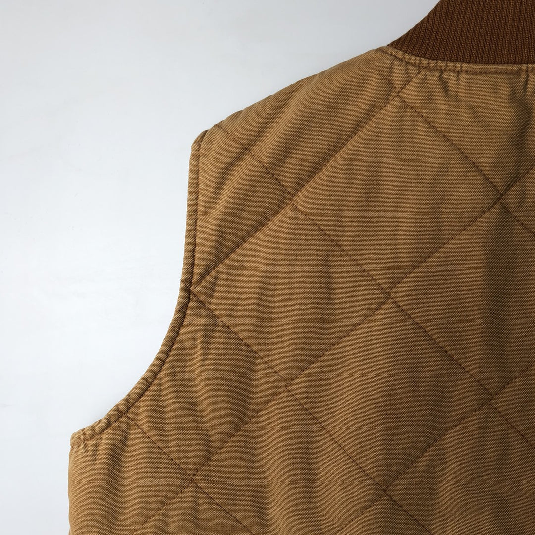Duxbak Padded Duck Vest, Men's XL cotton beige type brown Vintage Second Hand