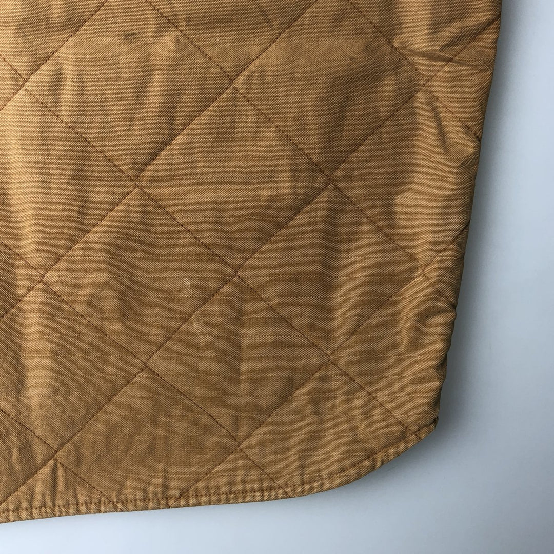 Duxbak Padded Duck Vest, Men's XL cotton beige type brown Vintage Second Hand