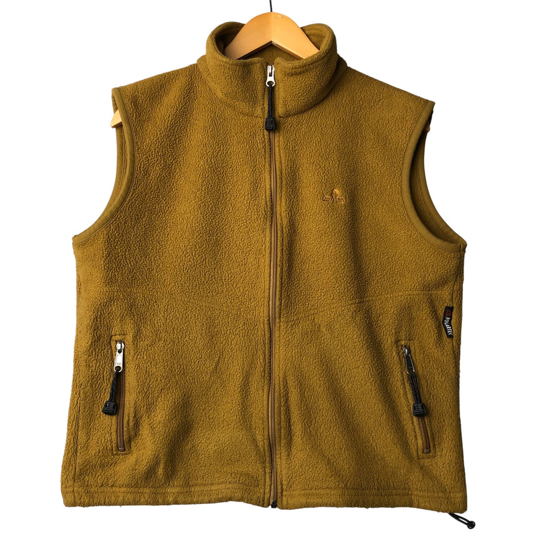 90'S Vintage EMS Fleece Vest, Women's Size Medium polyester ocher yellow type Vintage Second Hand