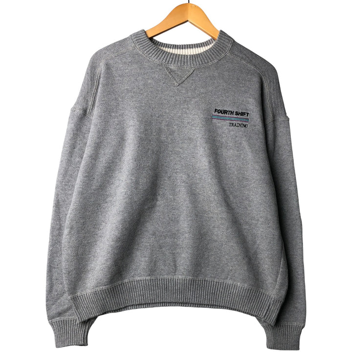 Vintage 80s-90'S Lands' End cotton knit sweater, made in the USA, size L, women's cotton gray type Vintage Second Hand
