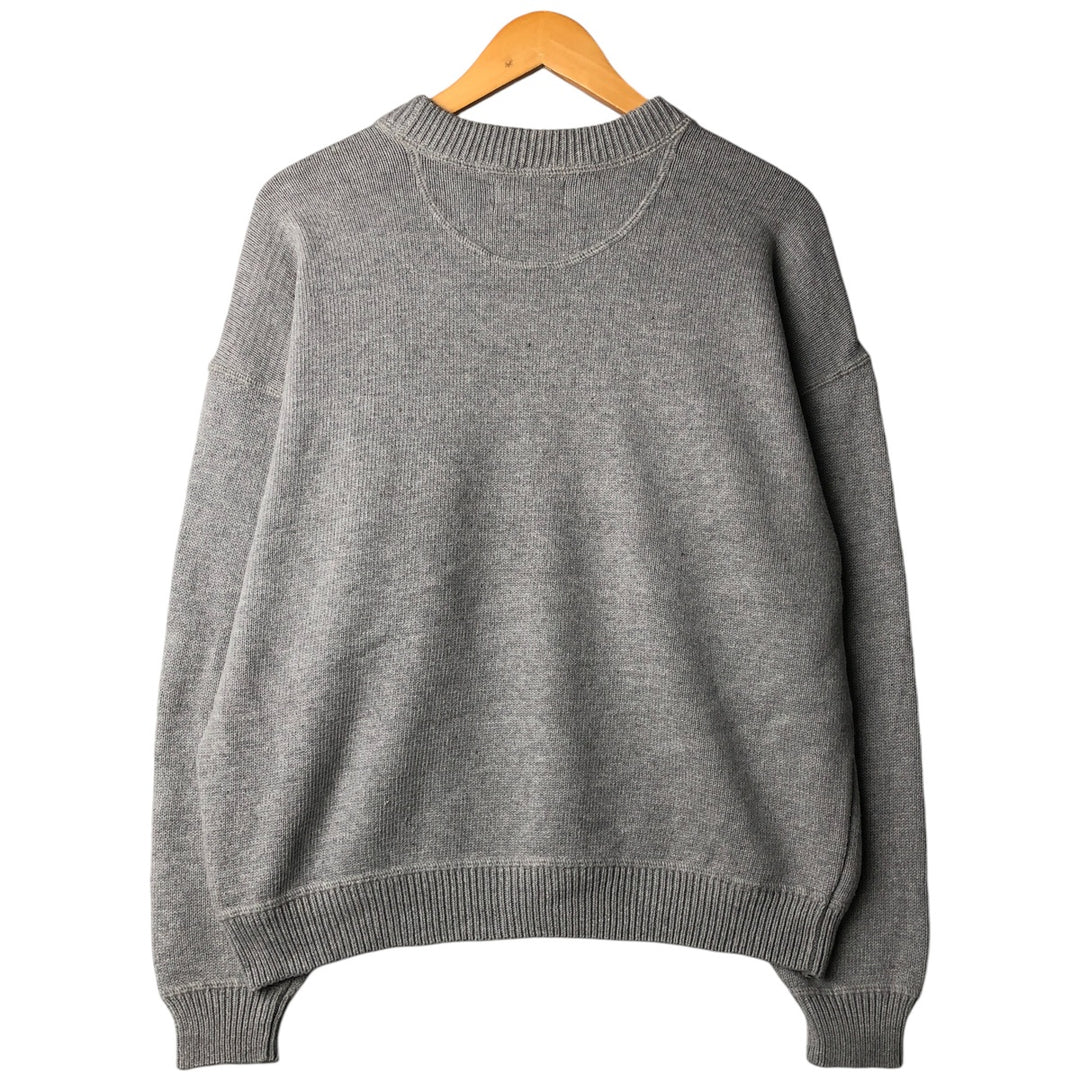 Vintage 80s-90'S Lands' End cotton knit sweater, made in the USA, size L, women's cotton gray type Vintage Second Hand