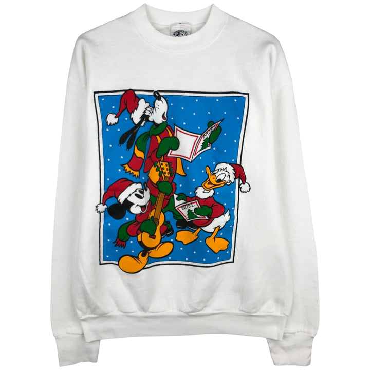90'S Micky and Co. Disney Character Sweatshirt, Men's, Size XL, Vintage cotton white type Vintage Second Hand
