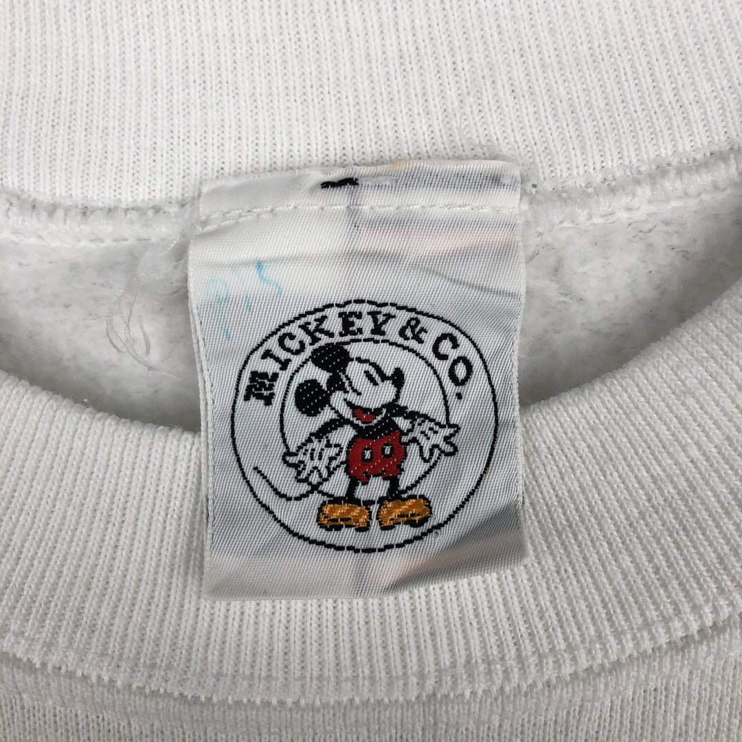 90'S Micky and Co. Disney Character Sweatshirt, Men's, Size XL, Vintage cotton white type Vintage Second Hand