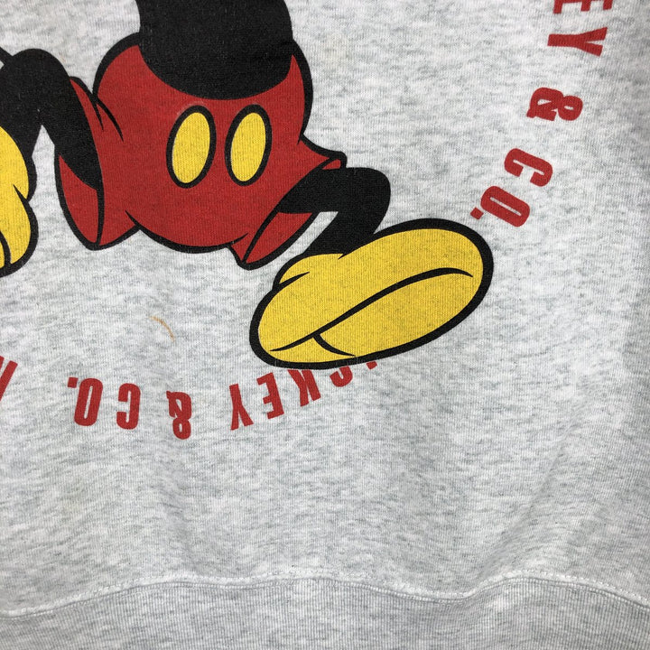 90'S Micky and Co. Mickey Mouse character sweatshirt, made in the USA, vintage, men's size XL cotton pale white type Vintage Second Hand