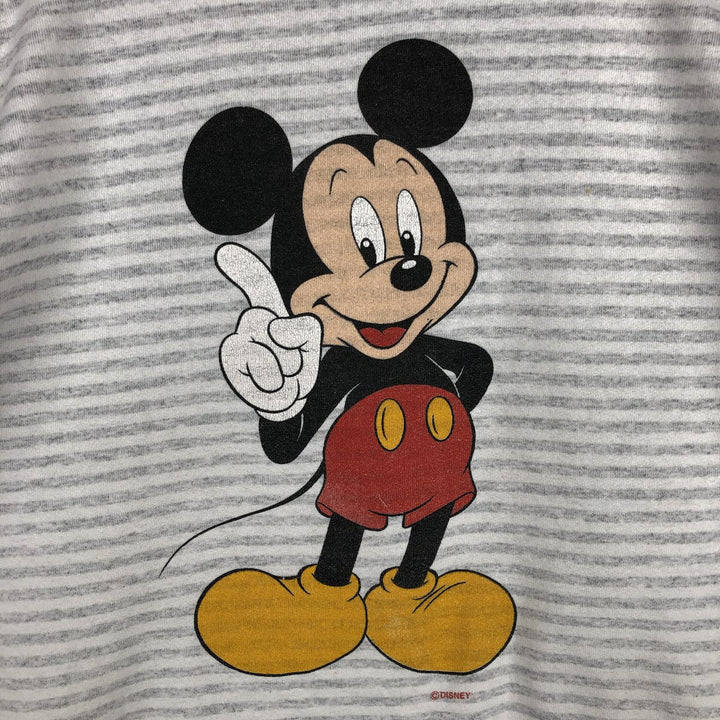 Vintage 90'S Disney Mickey Mouse striped sweatshirt, made in the USA, size XL. unclear gray type Vintage Second Hand